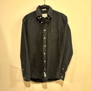Frank & Oak Black Button-Down Shirt
